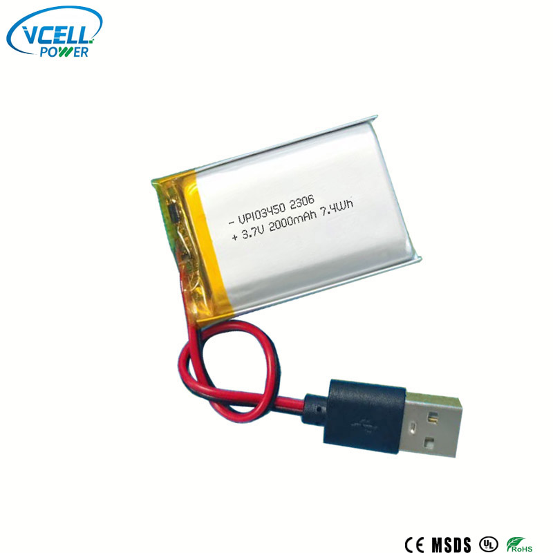 Bateria litowo-polimerowa 3,7 V 2000 mAh 103450